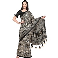 Ethnicjunction Womens Khadi Saree With Blouse Piece Ej120116001Beige BlackFsBlack