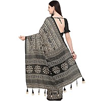 Ethnicjunction Womens Khadi Saree With Blouse Piece Ej120116001Beige BlackFsBlack