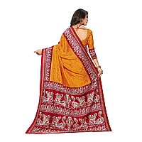 Vimla Womens Red Malgudi Art Silk Uniform Saree with Blouse Piece (2315_Red)