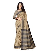 Vimla Womens Beige Malgudi Art Silk Uniform Saree with Blouse Piece (2325_Beige)