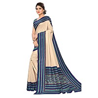 Vimla Womens Malgudi Art Silk Uniform Saree with Blouse Piece 22060022 Cream