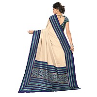 Vimla Womens Malgudi Art Silk Uniform Saree with Blouse Piece 22060022 Cream