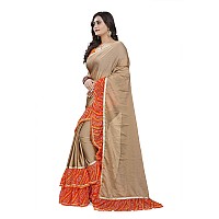 arriva fab Chiffon with Blouse Piece Saree (Riva517_1_Beige_Free Size)