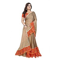 arriva fab Chiffon with Blouse Piece Saree (Riva517_1_Beige_Free Size)