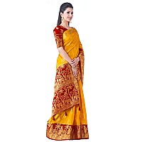 MIMOSA Women Kanjivaram Style Art Silk Saree Color: Gold (4444-382-2D-Gld-Mrn)