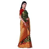 MIMOSA Women Kanjivaram Style Art Silk Saree Color: Green (4427-2460-2D-Bgrn-Rd)