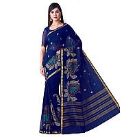 MIMOSA Womens Banarasi Chiffon Saree With Blouse Piece (66_Blue)