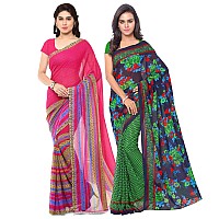 Kashvi sarees Womens Other Georgette Saree Combo1107111643Multicolour