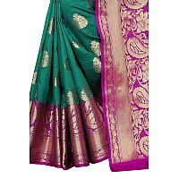 Silk Zone Womens Heavy Banarasi Art Silk Saree With Unstitched Blouse PieceTeal