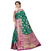 Silk Zone Womens Heavy Banarasi Art Silk Saree With Unstitched Blouse PieceTeal