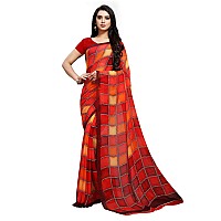 Vaamsi Georgette Printed Saree(PC10_Orange_Free Size)