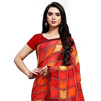 Vaamsi Georgette Printed Saree(PC10_Orange_Free Size)