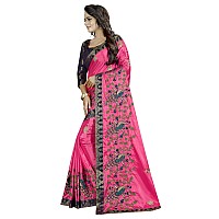 Shreeji Designer Womens Jacquard Paper Silk Saree With Blouse Piece (Pink2)