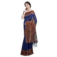 AKHILAM Womens Printed Art Silk Saree with Unstitched Blouse Piece (Red and Black)