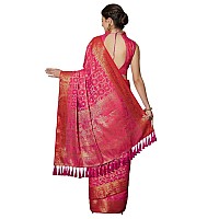 AKHILAM Womens Jacquard kanjivaram Silk Saree With Unstitched Blouse (KENAS72002_2 Silk Saree_Pink)