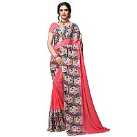 Kashvi sarees Womens Georgette Saree With Blouse Piece (1515_Multicoloured_One Size_Multicolour)