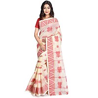 RAJ SAREE HOUSE Womens Tant Woven Cotton Saree Without Blouse Piece Multicolor