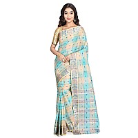 Raj Saree Womens Traditional Cotton Bengali Handloom Tant Saree Multicolour