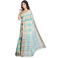 Raj Saree Womens Traditional Cotton Bengali Handloom Tant Saree Multicolour