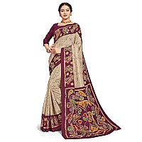 Miraan Womens Silk Blend Saree with Blouse Piece (BANTUSSAR2417, Purple)