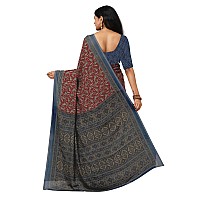 Miraan Womens Silk Blend Saree with Blouse Piece BANISA1601 Maroon