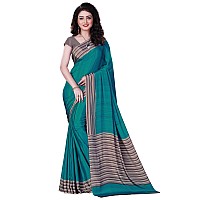 Miraan Womens Silk Blend Saree with Blouse Piece (Olive Green)