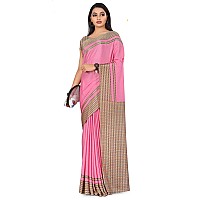 Miraan Womens Silk Blend Saree with Blouse Piece (BANKARMA1021CPINK, Multicolor)