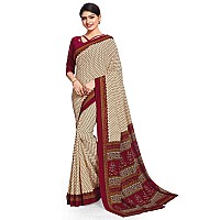 Miraan Womens Silk Blend Saree With Blouse Piece (BANISA1604_Maroon)