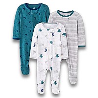 Tuddybuddy 100 Organic Cotton Multi Color Zipper Sleepsuitonesieromper For Baby Boy Baby Girl Pack Of 3 Sleepsuits Plane