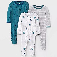 Tuddybuddy 100 Organic Cotton Multi Color Zipper Sleepsuitonesieromper For Baby Boy Baby Girl Pack Of 3 Sleepsuits Plane