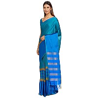 OM SAI LATEST CREATION Womens Soft Cotton Silk Saree with Blouse Piece (Free Size) (Blue)