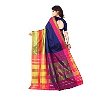 DHRUVI TRENDZ Women Art Silk Saree(DT-S1400_Multi-Blue_Free Size)