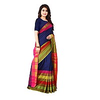 DHRUVI TRENDZ Women Art Silk Saree(DT-S1400_Multi-Blue_Free Size)