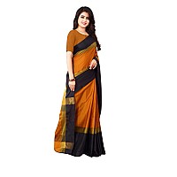 DHRUVI TRENDZ Womens Art Silk Saree With Blouse Piece DtS1401OrangeOne SizeOrange