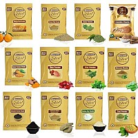 Online Quality Store Combo of 12 Skin Care Products ,(Multani Mitti, Neem, Orange Peel, Rose, Chandan, Charcoal, Mitti Stone, Kaolin Clay, Mint, Haldi,Alovera, Tulsi Powders) |skin care products combo,(Pack of 12 ,50g each ,Total 600 Pack)