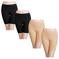 Wirarpa Womens Anti Chafing Cotton Underwear Boy Shorts Long Leg Boyshorts Panties 3 Pack Blackbeige4 Pack Xlarge