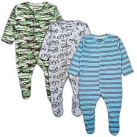 Tuddybuddy 100 Organic Cotton Multi Color Sleepsuitonesieromper For Baby Boy Baby Girl Pack Of 3 Sleepsuits 03 Months G