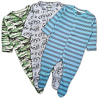 Tuddybuddy 100 Organic Cotton Multi Color Sleepsuitonesieromper For Baby Boy Baby Girl Pack Of 3 Sleepsuits 03 Months G