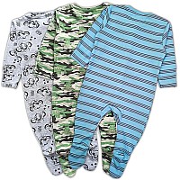 Tuddybuddy 100 Organic Cotton Multi Color Sleepsuitonesieromper For Baby Boy Baby Girl Pack Of 3 Sleepsuits 36 Months G