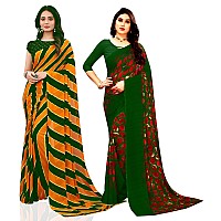 Blue Wish Womens Golden Work Banglori Cotton Saree with Contrast Silk Blouse (Orange)