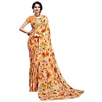 Mermaid Ocean Floral Georgette Saree with Blouse Piece (ME0268_Peach)