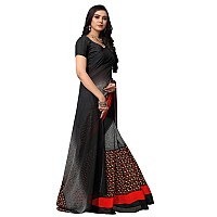 Anand Sarees Black Color Faux Georgette Saree With Unstitched Blouse Piece (1554)