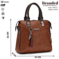 Vismiintrend Tan Leather Sling Satchel Handbag For Women & Girls| Casual Shoulder Bags For Travel, Office, College | Side Purse For Birthday, Anniversary Gift For Wife & Rakhi Gifts For Sister