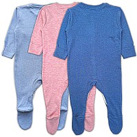 Tuddybuddy 100 Organic Cotton Multi Color Sleepsuitonesieromper For Baby Boy Baby Girl Pack Of 3 Sleepsuits Dark Blue Sk