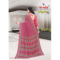 Vimla Womens Pink Crepe Silk Uniform Saree with Blouse