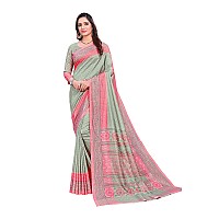 Vimla Womens Synthetic Silk Saree (Angoori-Single_Grey)