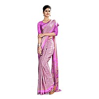 Uniform Sarees Corp Women Silk Crepe Saree With Blouse Piece (D.No-8472019_Lavender)