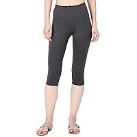 Robinbosky Premium Cotton Lycra Stretchable Capris Leggings Ssteelgrey