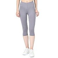 Robinbosky Premium Cotton Lycra Stretchable Capris Leggings Lelephantgrey