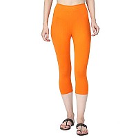 Robinbosky Premium Cotton Lycra Stretchable Capris Leggings Xlorange